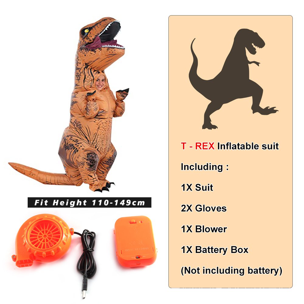 Bộ Đồ Bơm Hơi Hóa Trang Khủng Long T-rex Cho Người Lớn Và Trẻ Em Trong Tiệc Halloween