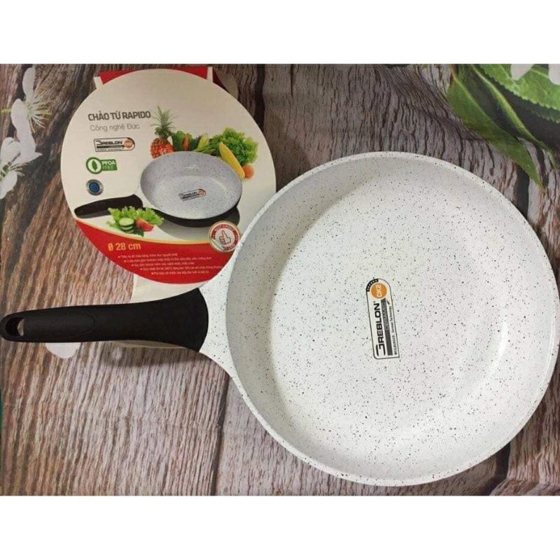 Chảo từ men Đức Rapido 28cm đáy chấm
