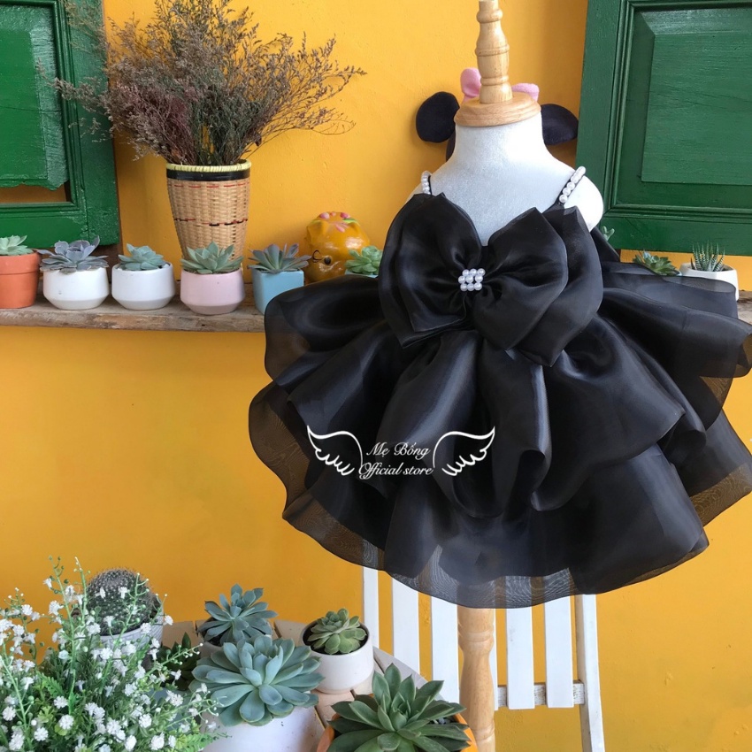 Váy công chúa cao cấp nơ bụng dây cườm-Đầm công chúa-Thời trang cho bé-Váy thiết kế-Đầm thiết kế-Mẹ BốngPrincess dress