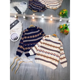 Áo len thổ cẩm oversize mặc đôi nam nữ