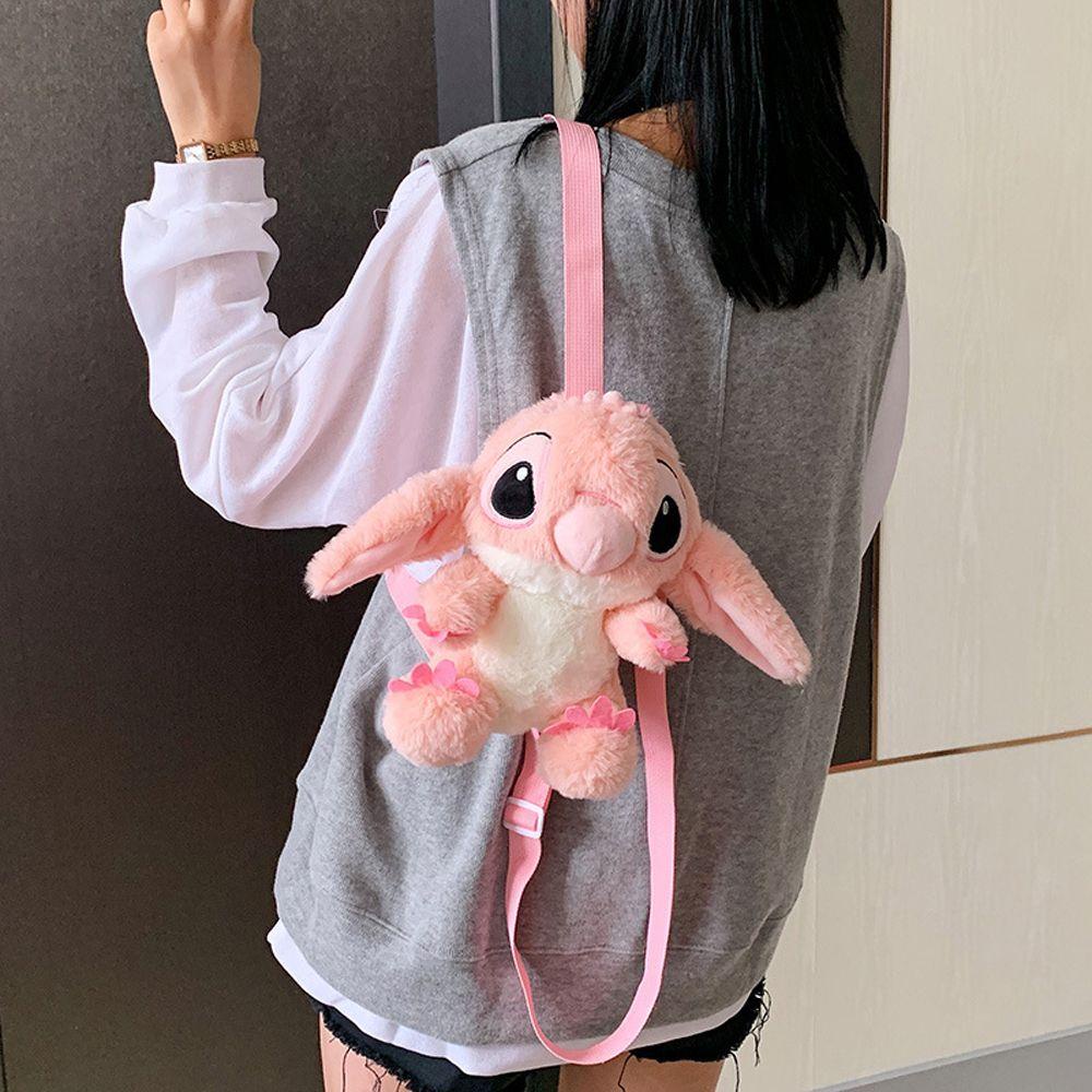 Ba Lô Hình Stitch Nhồi Bông Mềm Mại Có Khóa Kéo Cho Bé Gái