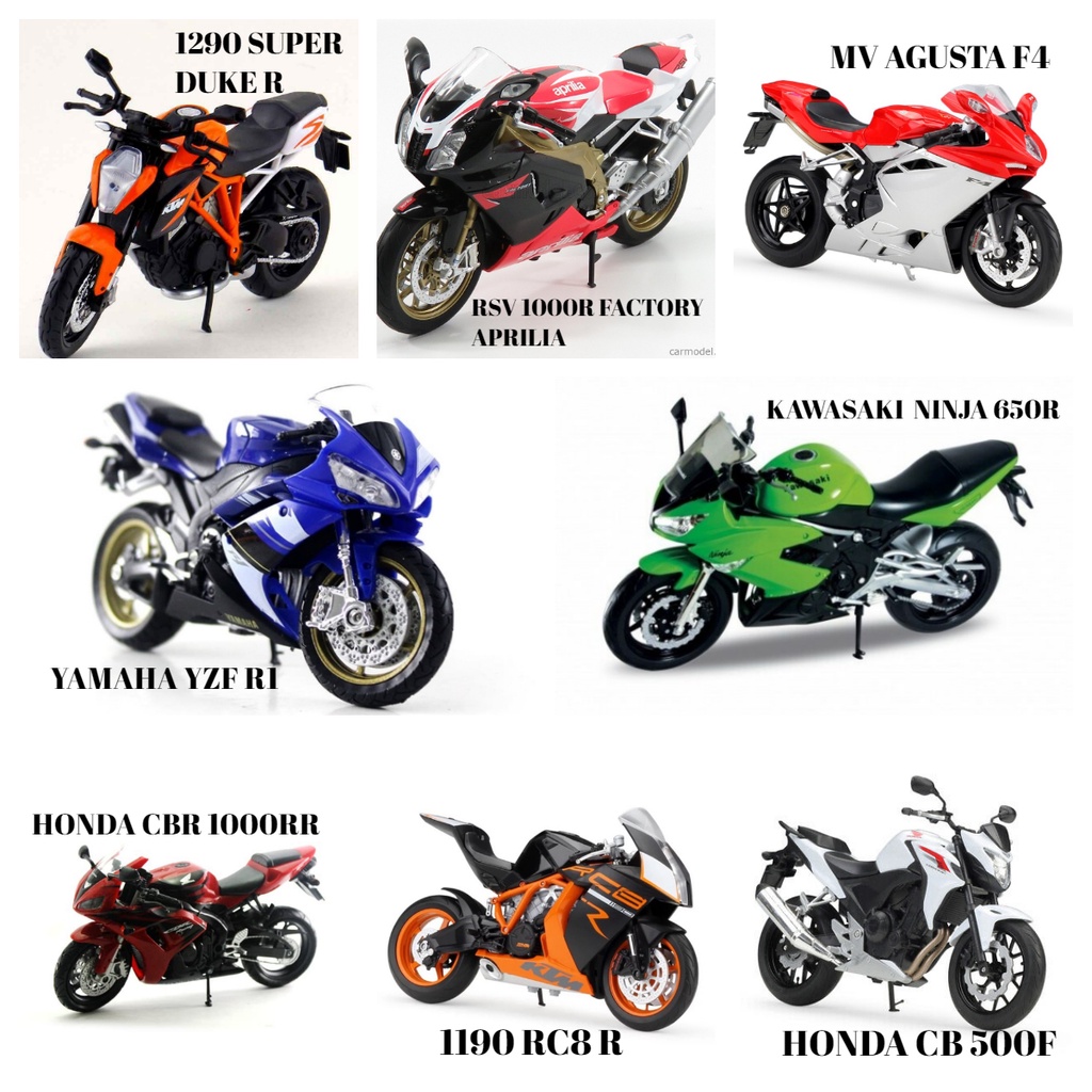 Welly Mô Hình Xe Mô Tô honda cbr kawasaki ninja mvagusta f4 1290 super duke 1190 rc8 r honda cb 500f Với Tỷ Lệ 1 / 10
