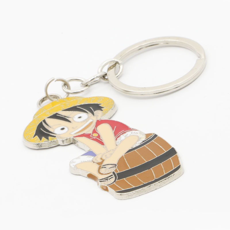 Hoạt Hình Móc Khóa Kim Loại Hình Nhân Vật Luffy Đội Nón Rơm Trong Phim One Piece