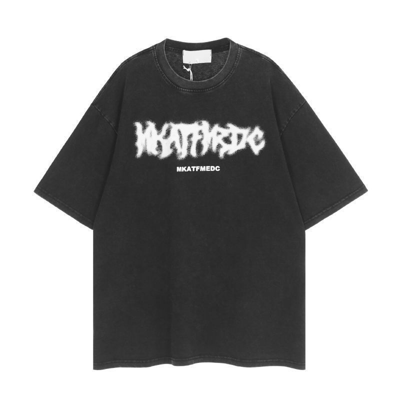 Áo Thun Tay Ngắn Dáng Rộng In Chữ Phong Cách retro Âu Mỹ Thời Trang Cho Cặp Đôi