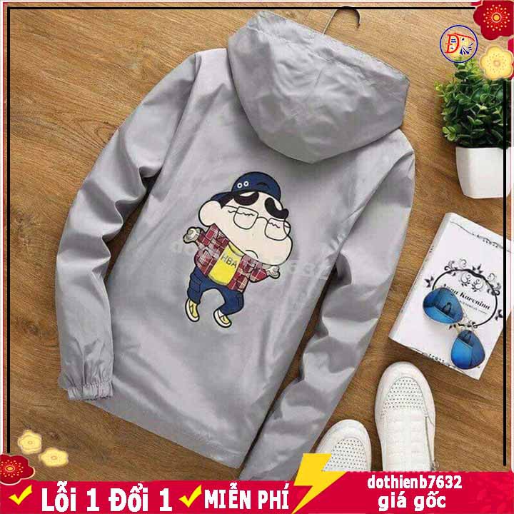 Hàng đẹp ⚡️VIDEO ẢNH THẬT⚡️  Áo khoác nam nữ Dù 2 Lớp Có Nón Phối Khóa Sau Logo In hình Mẫu Bán Chạy Nhất