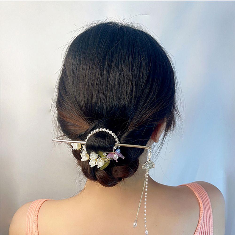 EXPEN Trâm Cài Tóc Hợp Kim Hình Chuông Hoa Lan Phong Cách Trung Quốc Thanh Lịch Cho Nữ