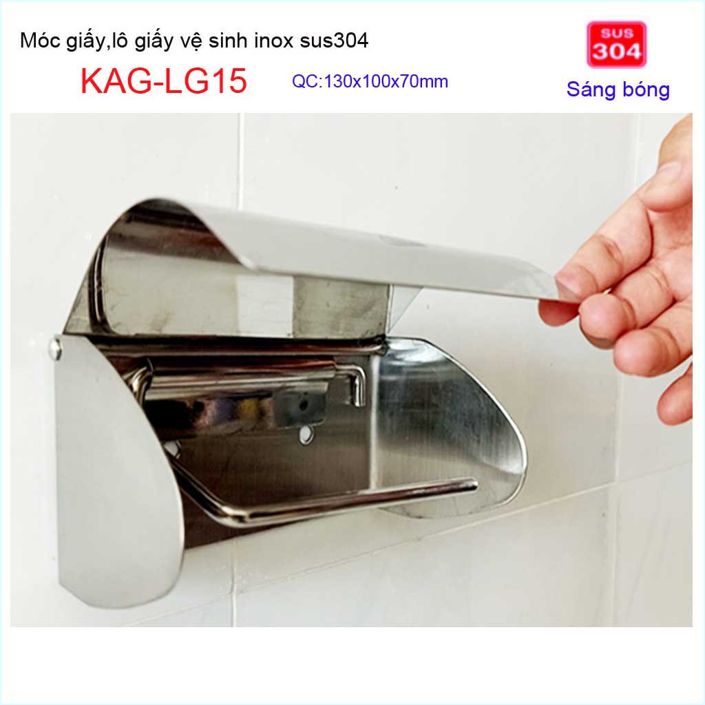 Hộp giấy vệ sinh trong toilet, hộp đựng giấy vệ sinh inox SUS304 KAG-LG15