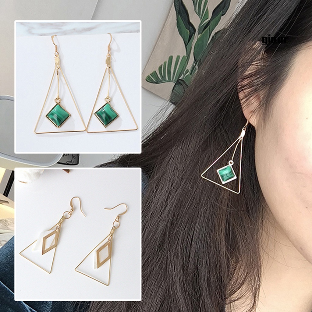Khuyên Tai Móc Hình Tam Giác Sáng Tạo Cho Nữ