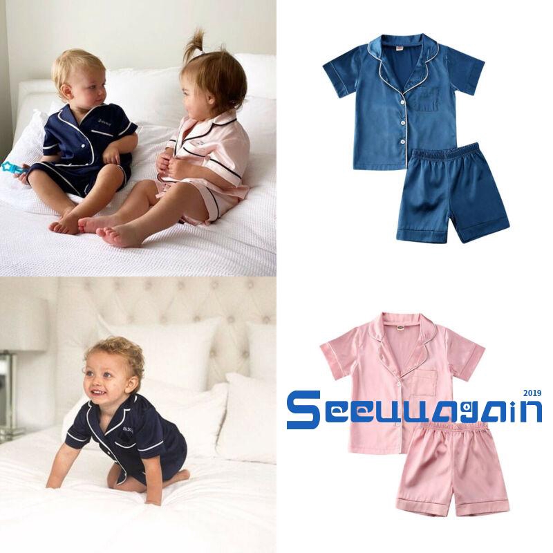 Bộ Đồ Ngủ Pijama Ngắn Tay Cho Bé 0-6 Tuổi