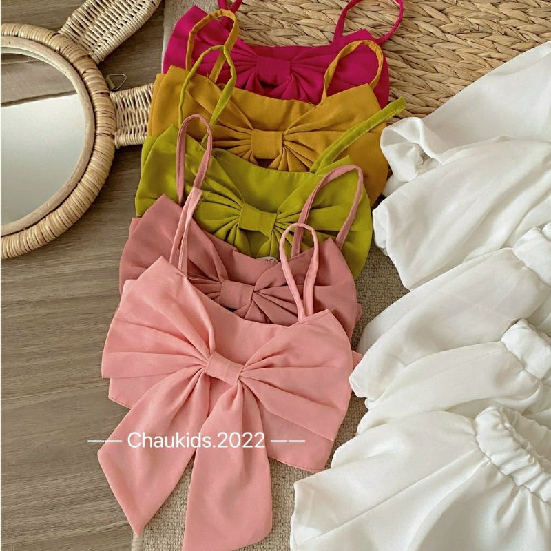 xả kho Sét 2 dây nơ to quần bồng cho bé gái