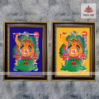 Tranh thờ Ông Tử Vi Đại Đế size nhỏ 27x36cm bằng vải phủ bóng khung composite xịn xò