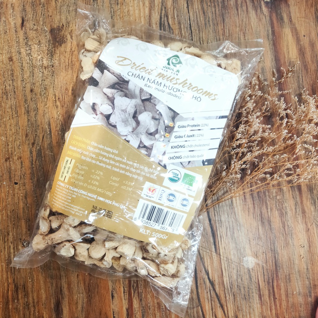 Chân nấm Hương khô hữu cơ 500g