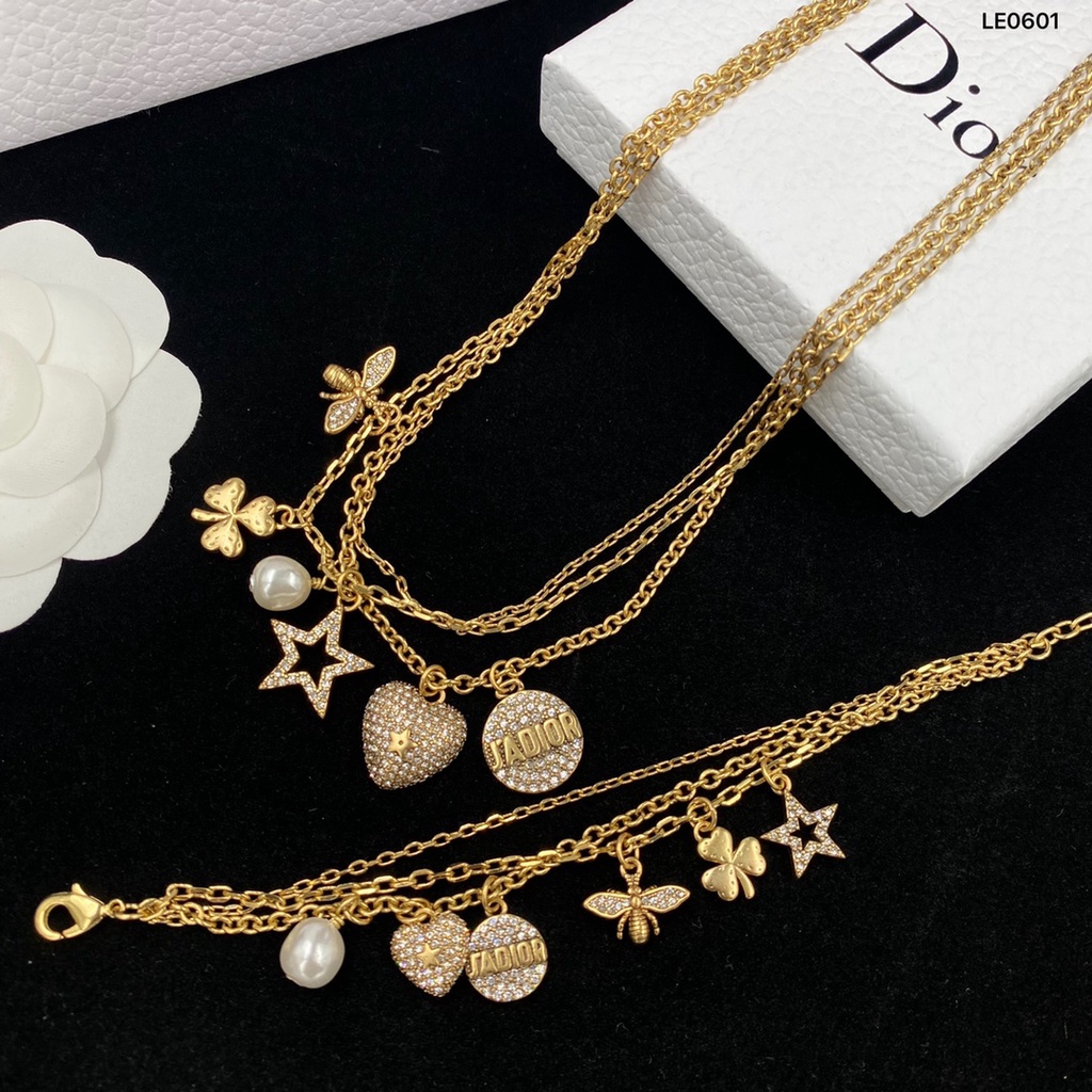 Vòng Tay Nhiều Lớp Đính Đá 2022d Mặt Hình Ngôi Sao/Trái Tim/Chữ Cái Phong Cách Retro Thời Trang Cho Nữ