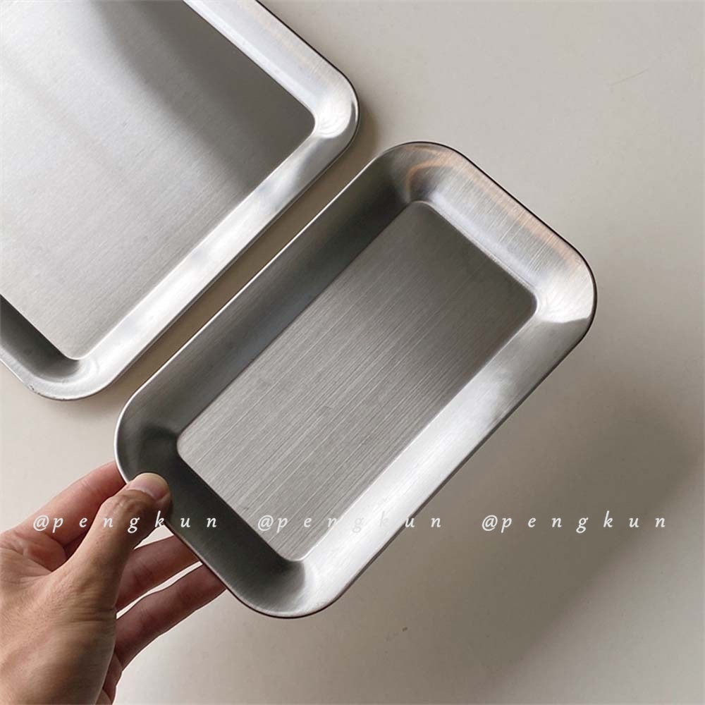 Khay đựng bánh mì cốc cà phê bằng thép không gỉ 304 phong cách phương tây hình vuông/ chữ nhật