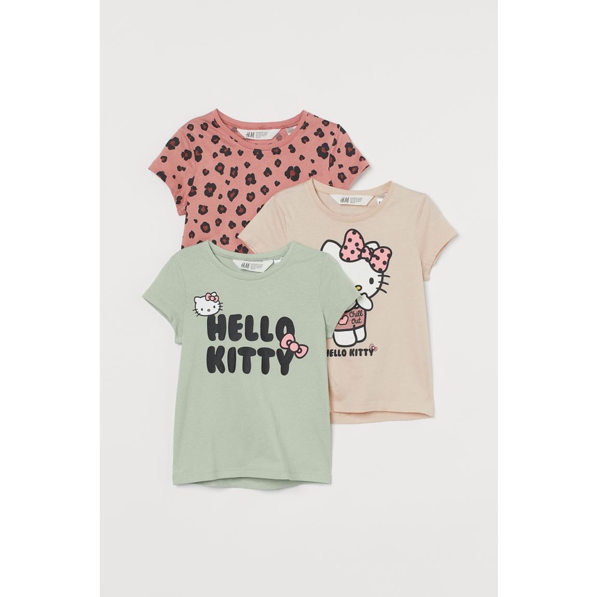Set 3 áo thun Hello Kitty bé gái lớn, Hờ mờ TBN săn SALE