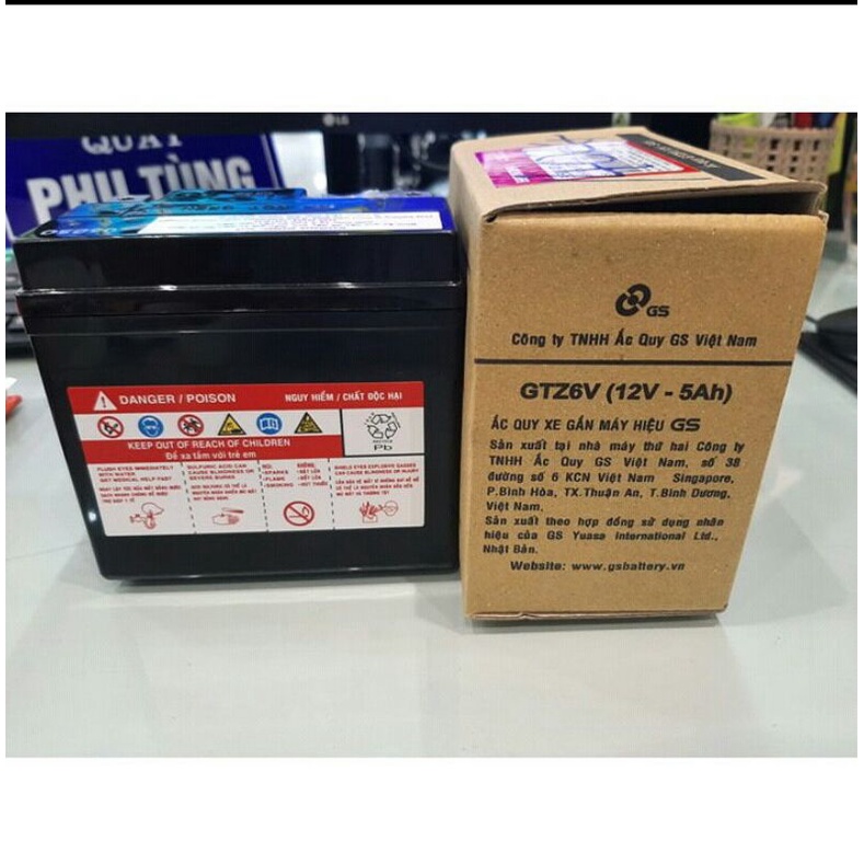 Ko1bình ắc quy GS GTZ6v chính hiệu honda