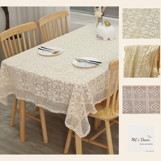 Khăn trải bàn vải ren đục lỗ phong cách vintage cổ điển