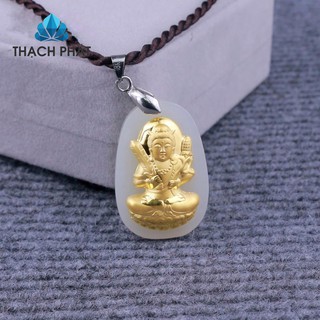 Phật bản mệnh Ngọc Nephrite mạ v.àng