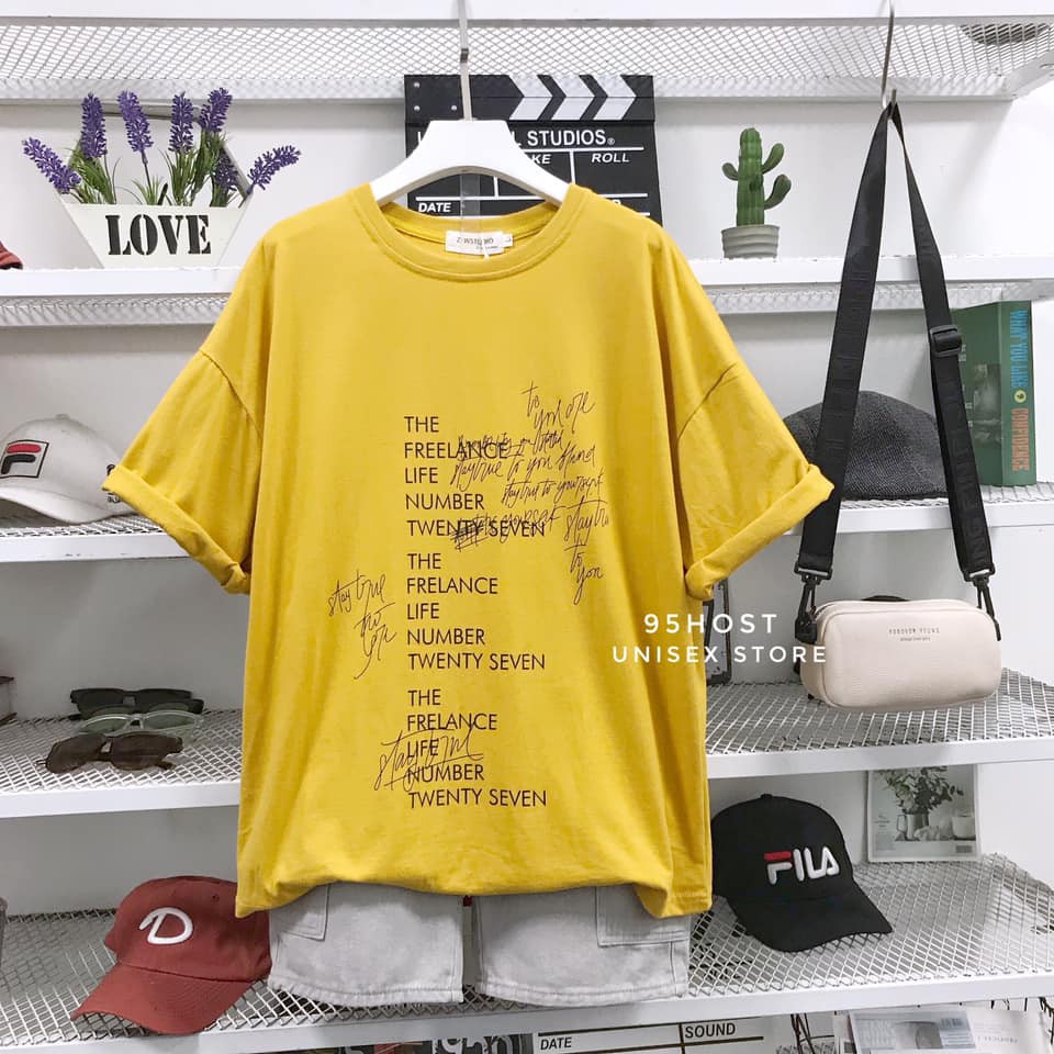 UNISEX - Áo phông thun ngắn tay không cổ cho nam và nữ đẹp 95.HOST TS9022 - Mẫu mới nhất