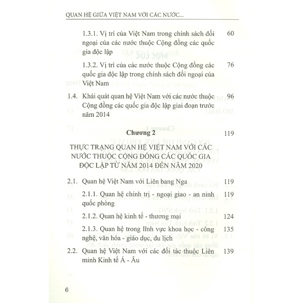 Sách - Quan Hệ Giữa Việt Nam Với Các Nước Thuộc Cộng Đồng Các Quốc Gia Độc Lập Trong Những Năm Gần Đây