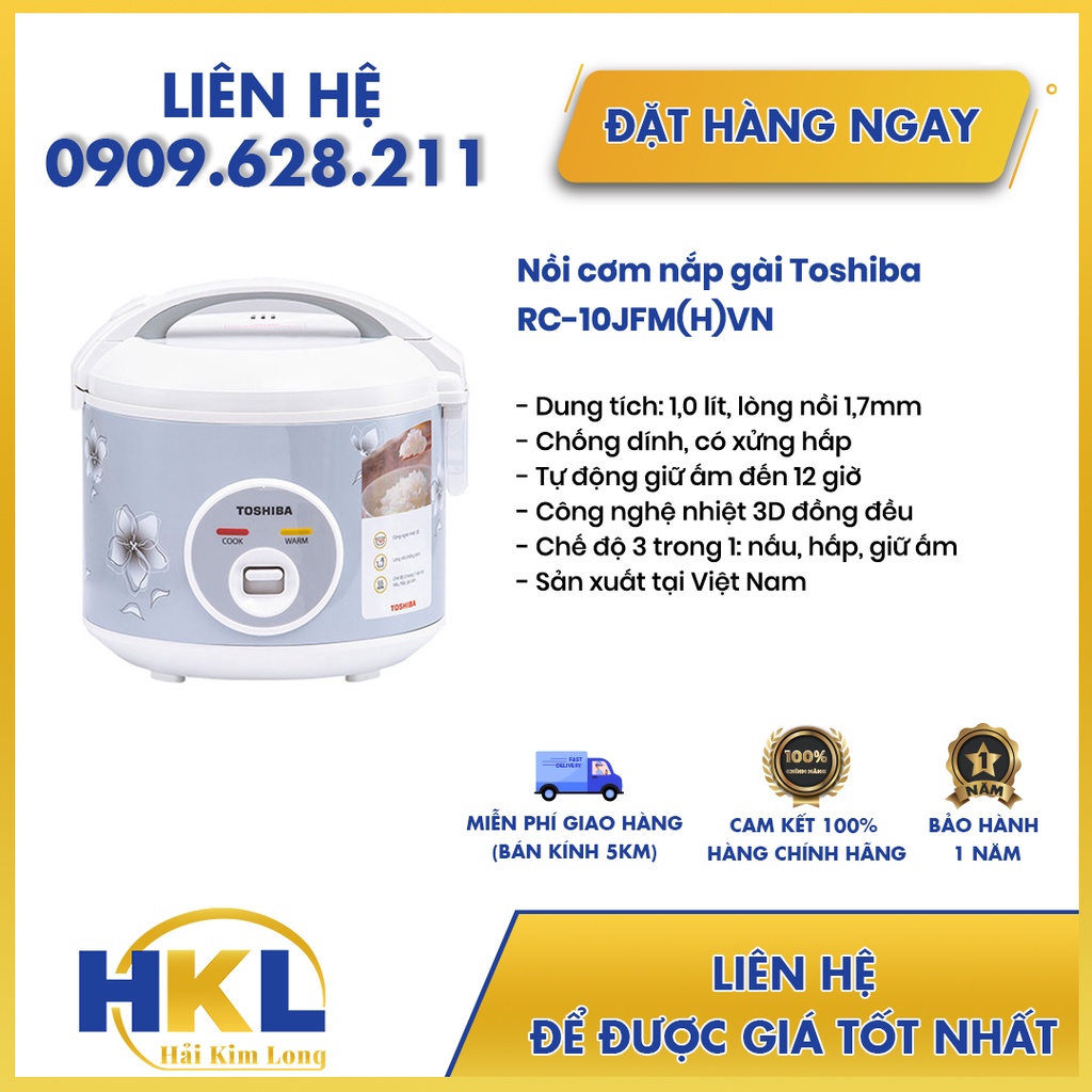 Nồi cơm nắp gài Toshiba RC-10JFM(H)VN