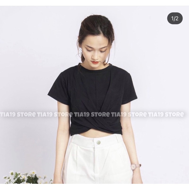 Áo croptop xoắn eo Tia19 ( Ảnh thật Tia19 chụp)