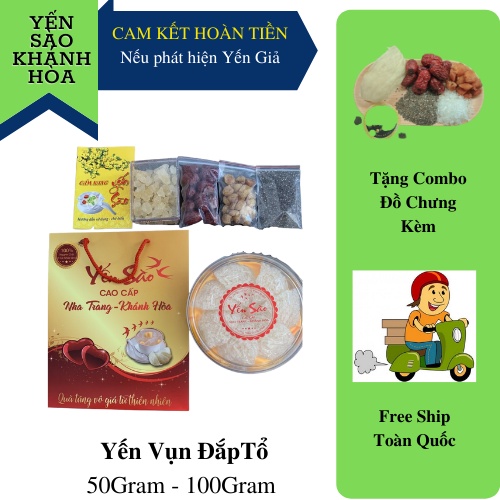 Yến Sào Khánh Hòa - Yến Vụn Xơ Mướp 50gram - Tặng Sét Đồ Chưng Kèm
