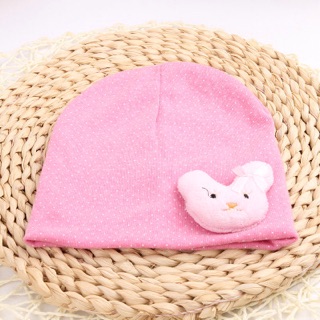 Nón cotton chấm bi kết thỏ nổi