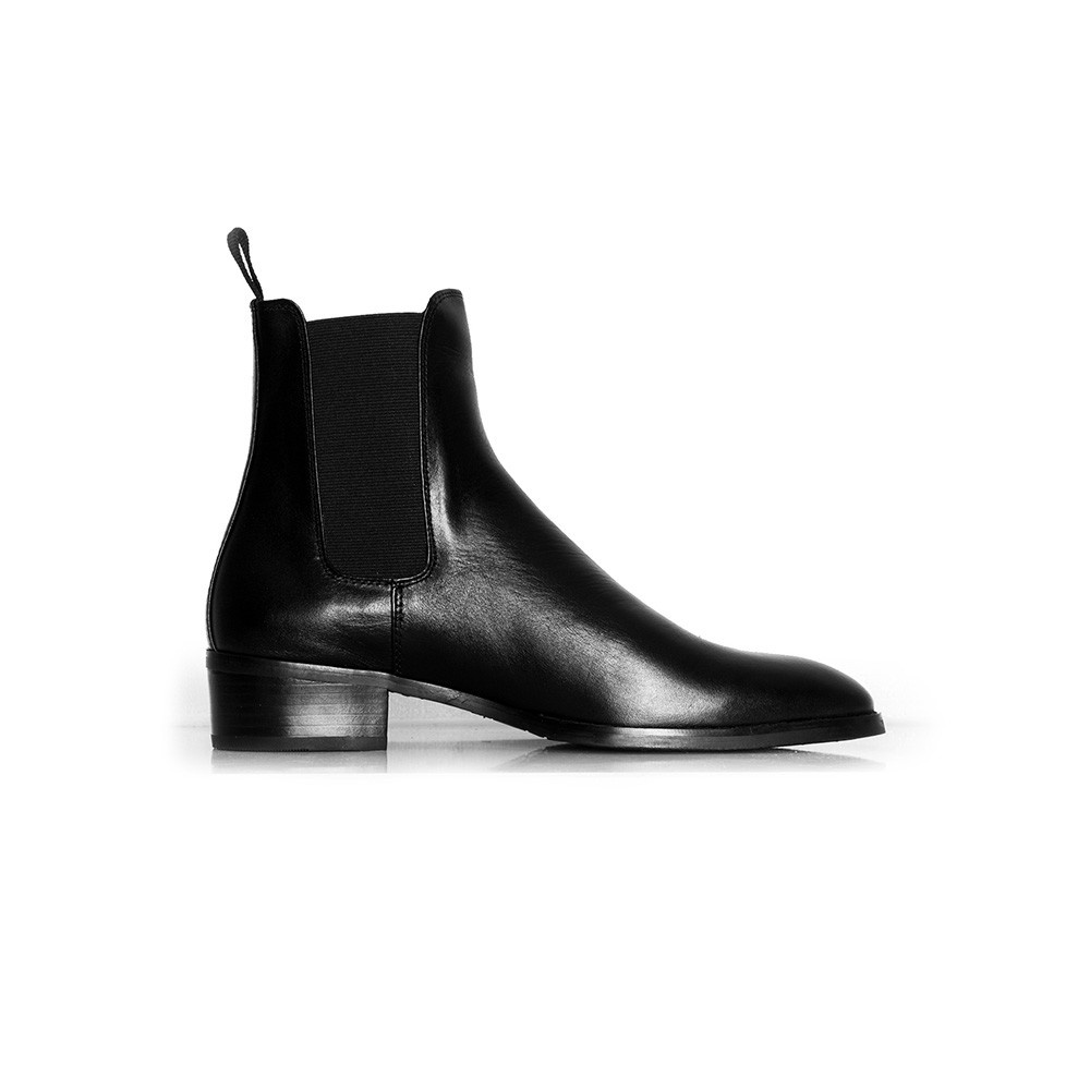 Giày Boots thời trang nam phong cách Heels Chelsea Boots chất liệu da bò nguyên tấm đế cao su đúc nhiệt tăng 4.5cm | BigBuy360 - bigbuy360.vn