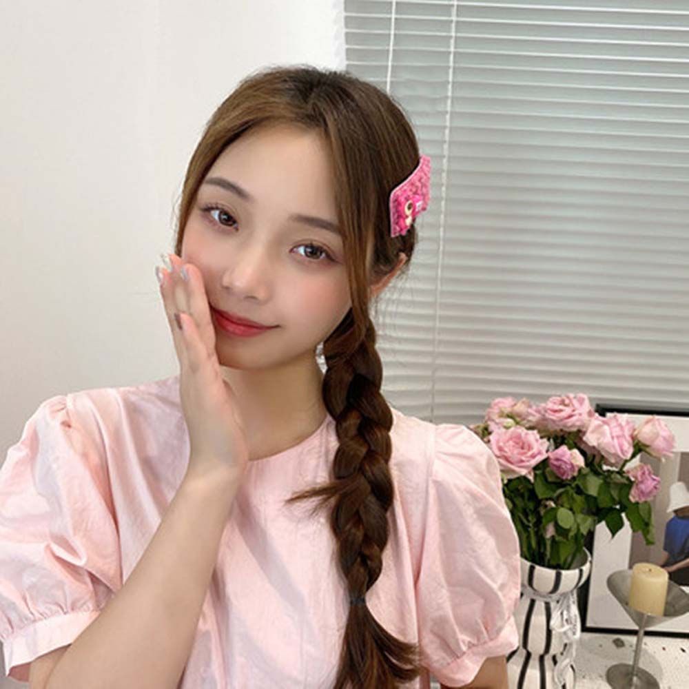 Dây Cột Tóc Cao Su Phối Lông Cừu Hình Gấu / Dâu Tây Dễ Thương Phong Cách Hàn Quốc Cho Nữ