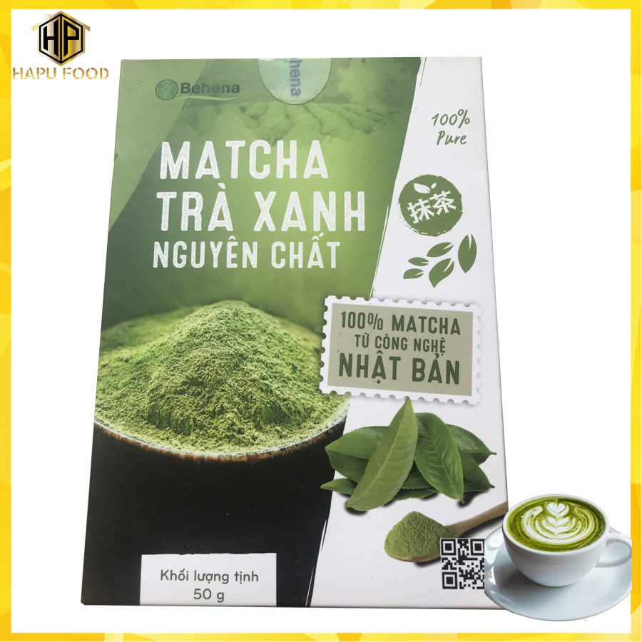 [ Công nghệ Nhật Bản ] Bột trà xanh Matcha Behena nguyên chất hộp 50g