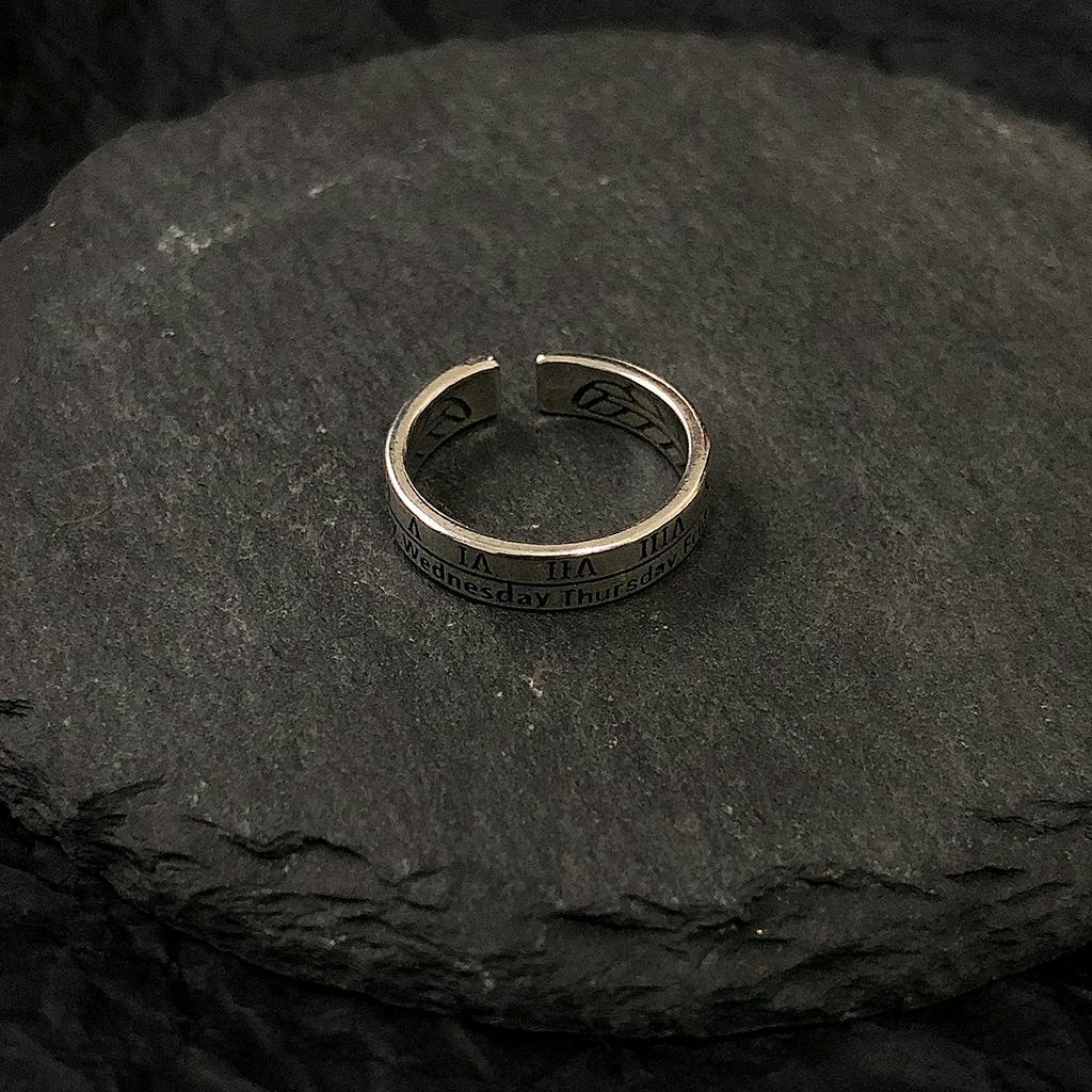 Nhẫn dạng mở khắc số La Mã phong cách Hip Hop cổ điển sành điệu