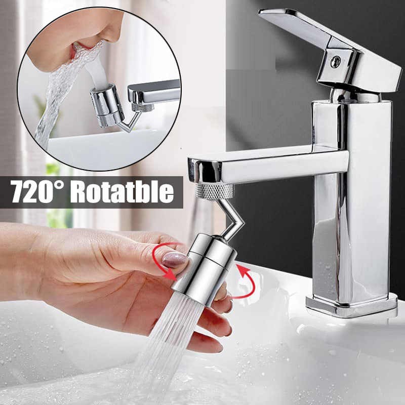 ĐẦU NỐI INOX TĂNG ÁP VÒI NƯỚC (Xoay 720 độ) lắp được đa số vòi chậu rửa chén bát lavabo với 2 chế độ nước chảy