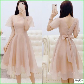 Đầm nữ dự tiệc dáng xoè tay loe ( Clip Shop quay thật sp)