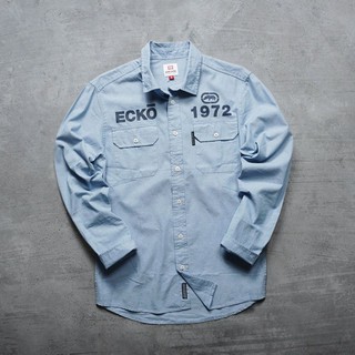 Áo Sơ Mi Thời Trang Tay Dài Ecko Xanh