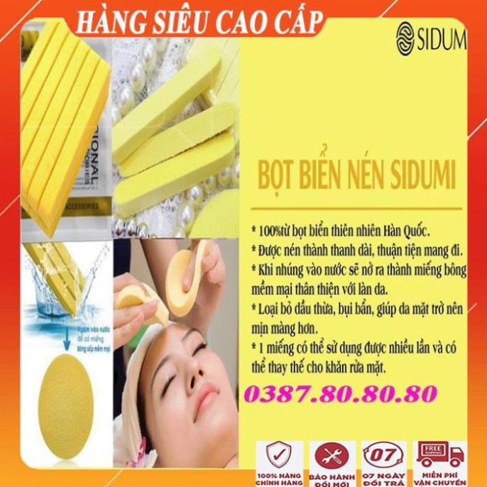 [FreeShip - HÀNG SIÊU CAO CẤP] Sét 10 miếng mút bọt biển rửa mặt nén sidumi/Bông rửa mặt siêu sạch giúp tẩy tế bào chết