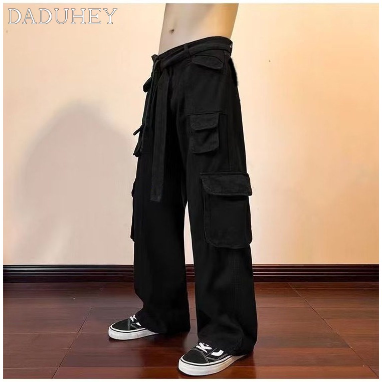 Quần chở hàng ống thẳng rộng nhiều túi phong cách ins Hàn Quốc thời trang mùa hè 2022 cho nam và nữ