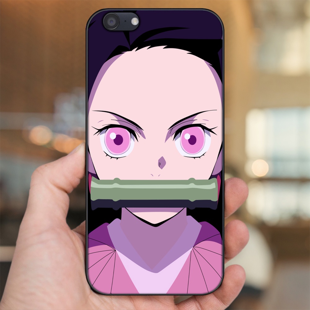 Ốp lưng Oppo A71 viền đen in hình Nezuko Kimetsu no Yaiba