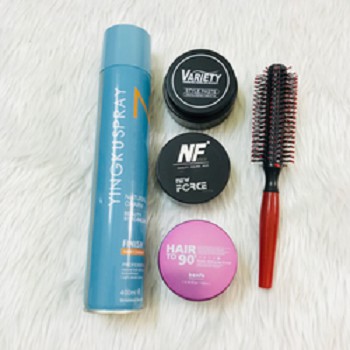 - Combo Sáp Vuốt Tóc Kanfa + Variety + NF + Gôm Xịt Tóc Ying Ku + Lược