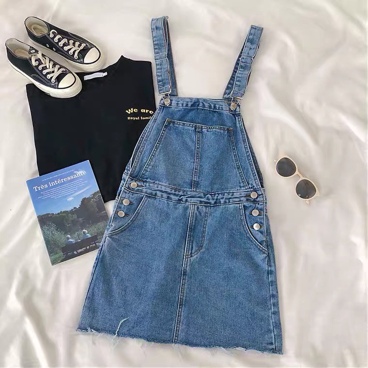 YẾM JEAN VÁY NỮ CHẤT BÒ CAO CẤP MẪU MỚI 2021,váy yếm dài jean bò hai dây