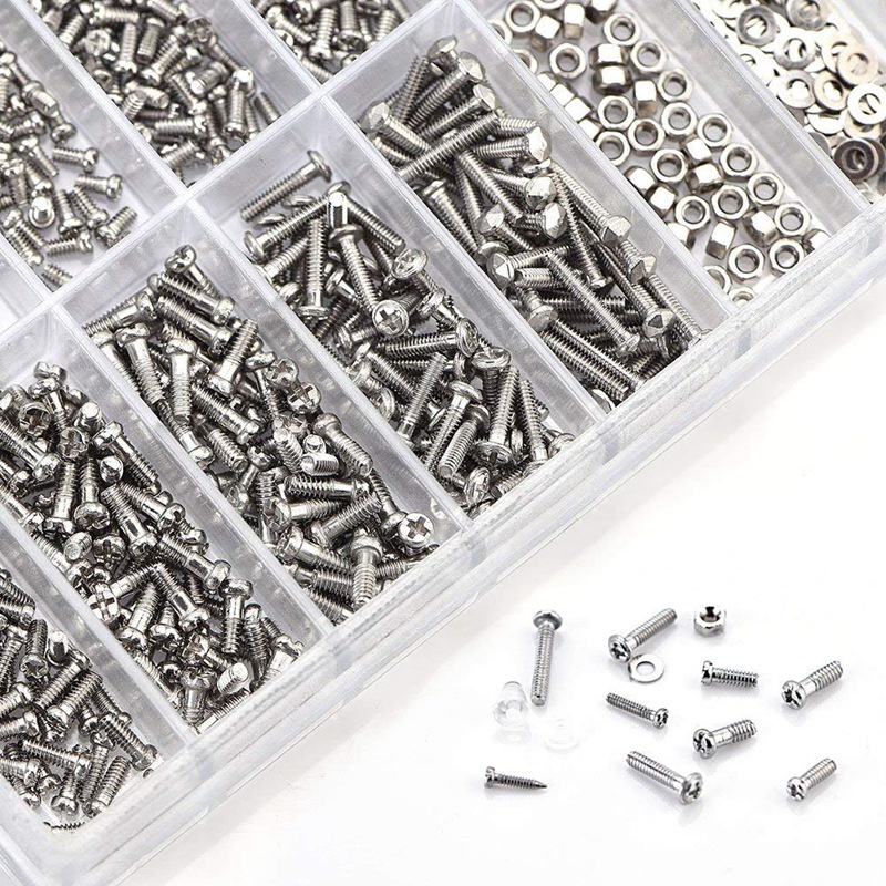 Set 1000 Ốc Vít Nhỏ Bằng Thép Không Gỉ Dùng Để Sửa Chữa Đồng Hồ Đeo Tay