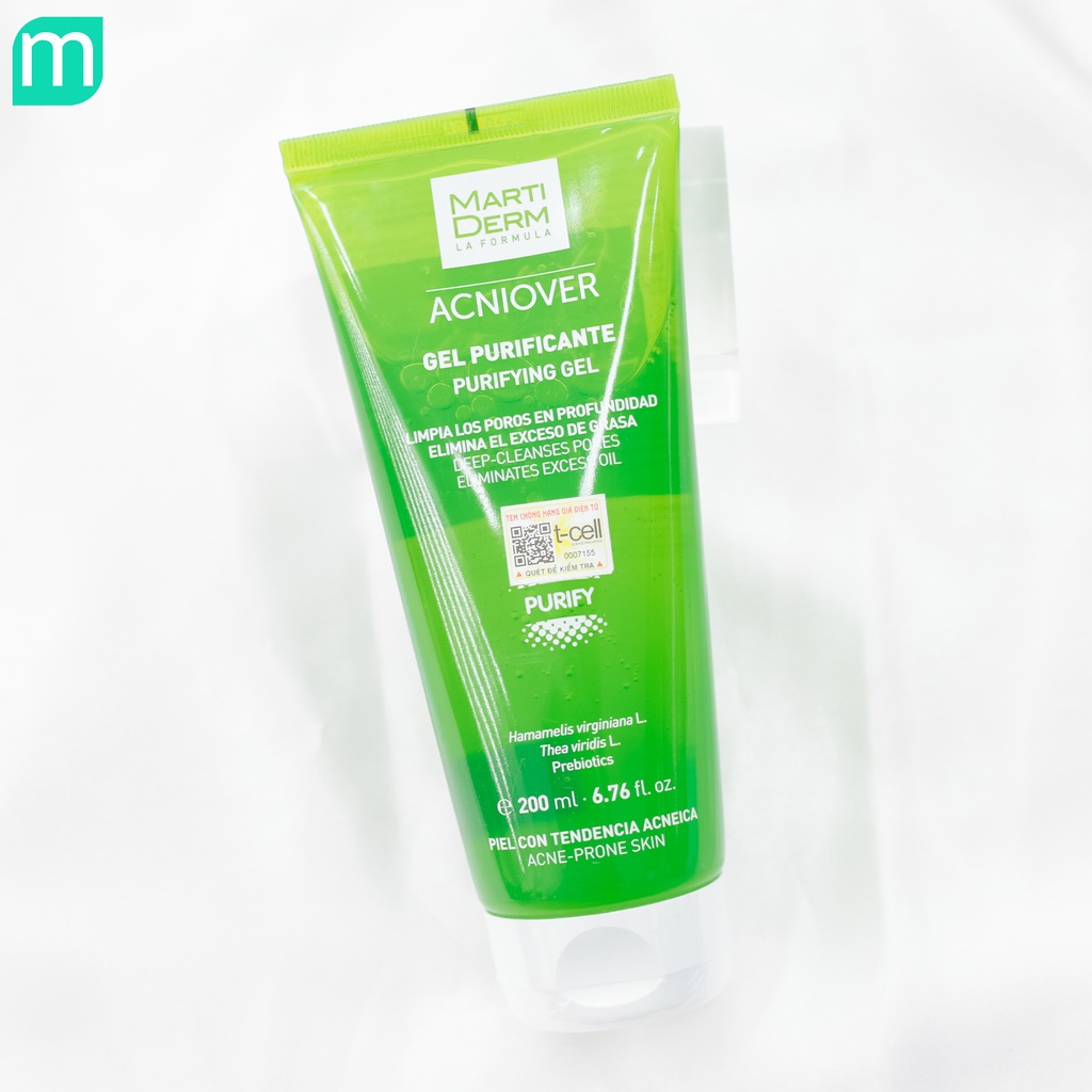 Sữa rửa mặt Marti Derm Acniover Purifying Gel 200ml