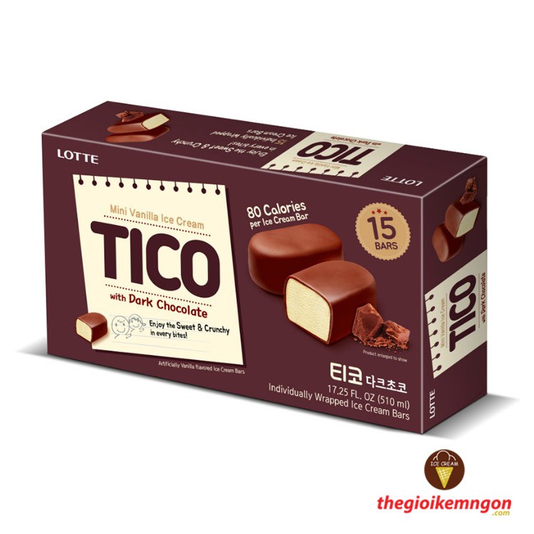 Kem viên socola đen Lotte Tico Dark Chocolate Hàn Quốc