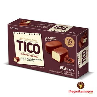 Kem viên Tico socola đen Lotte Hàn Quốc (510ML)
