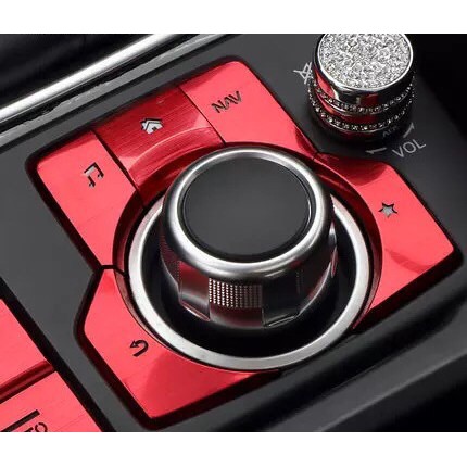 Ốp Nút Điều Khiển Mazda Cx5, Mazda 3, Mazda 6, Mazda Cx8, Mazda 2, Nhôm Phay Xước Cao Cấp