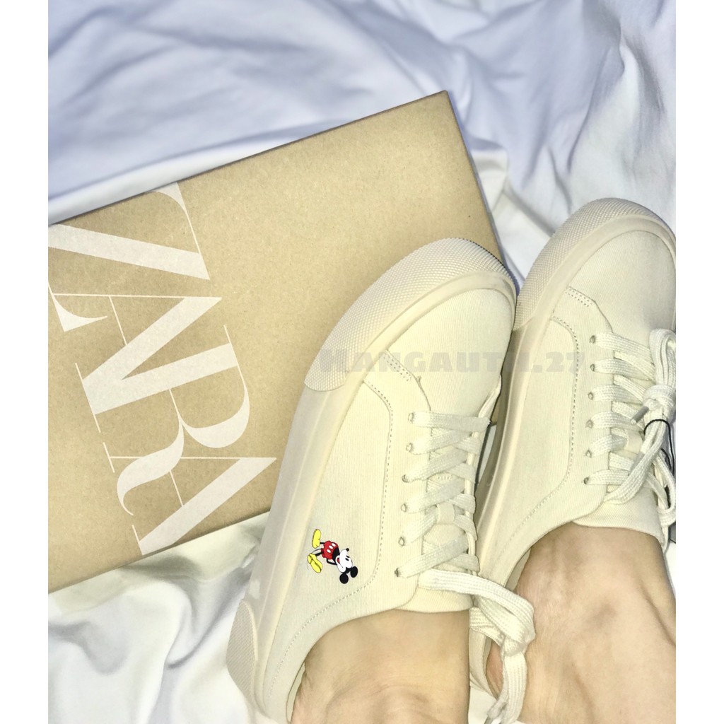 Giày Zar Mickey 💙 FREESHIP 💙 Sục Lười Mickey Trắng - Giày Thể Thao - Thời Trang Nam Nữ