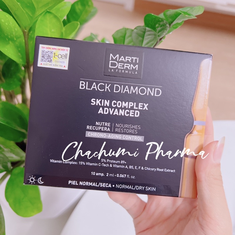Martiderm black diamond skin complex ampoule chống oxy hoá, trẻ hóa & làm sáng da
