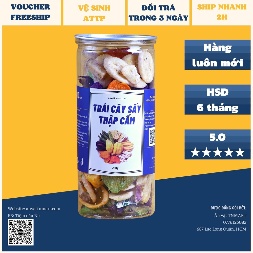 Trái cây sấy thập cẩm lon pet 250g - Ăn vặt TNmart