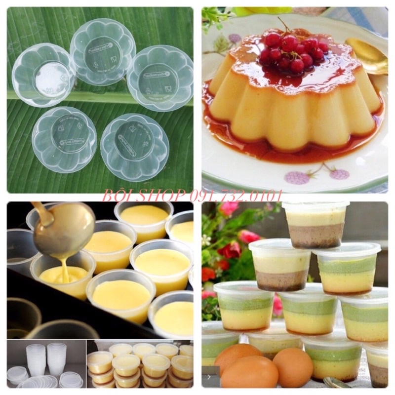 HCM-KHUÔN HỘP LÀM BÁNH FLAN RAU CÂU PUDDING HÌNH TIM, TRÒN, HOA CÓ NẮP NHỰA LOẠI 1 DÀY DẶN  DIỆU THƯ SHOP