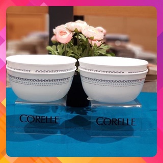 Tô thủy tinh Corelle 900ml Blue Folk Stitch 428-FK Made in USA